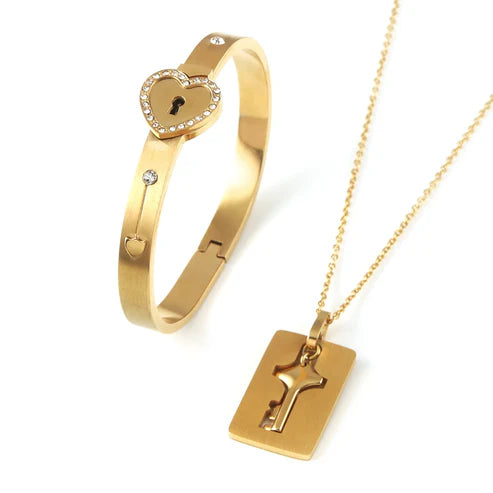 Set de Joyas "Amor Eterno" con Corazón y Llave™