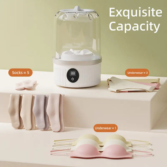 ¡Máquina de lavar inalámbrica mini de 1L, portátil para lavar calcetines y ropa interior