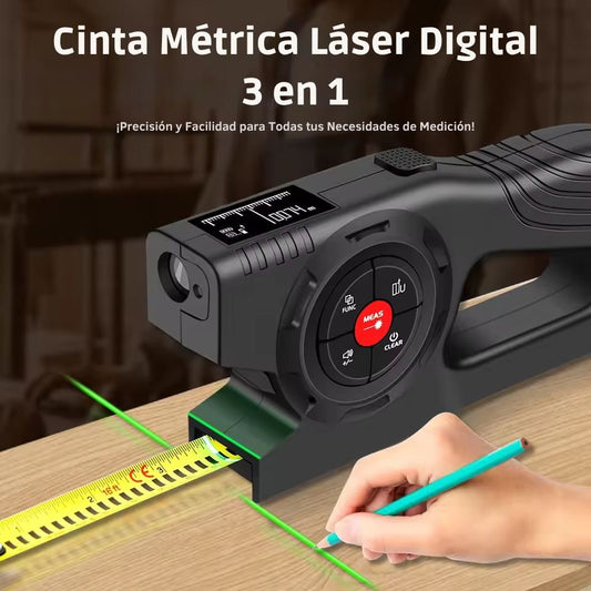 Cinta Métrica Láser Digital 3 en 1
